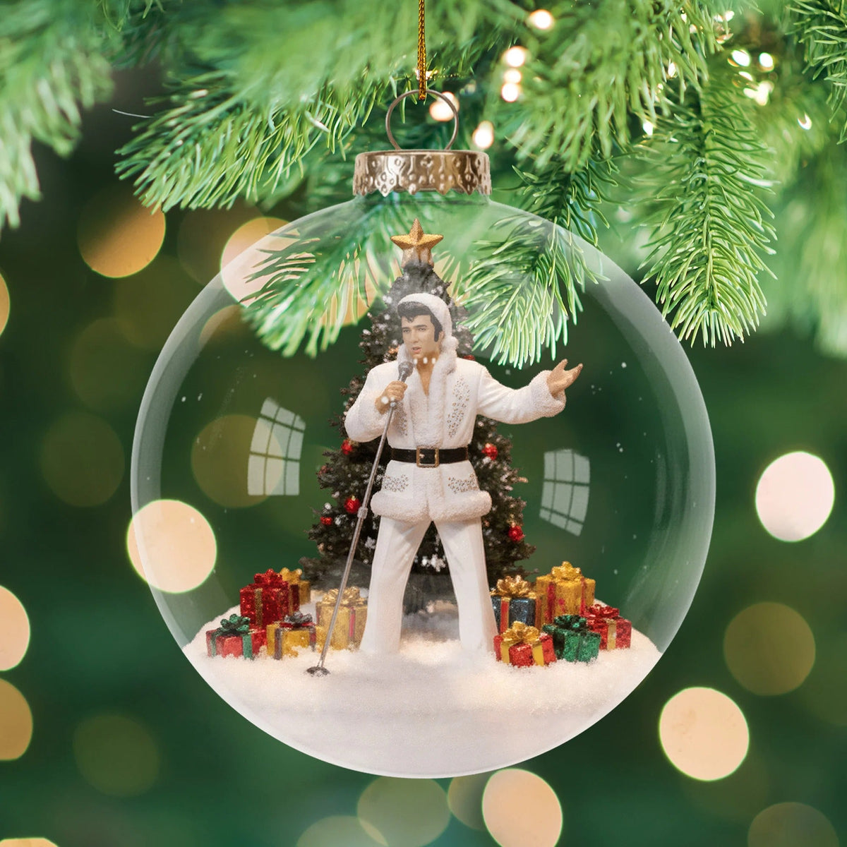 ELPR Legend Singer – Personalized Holiday Scene Custom Shaped Acrylic Ornament