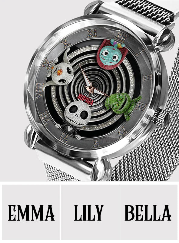 Gothic Holiday Spiral - Personalized Nightmare Women Hand Watch