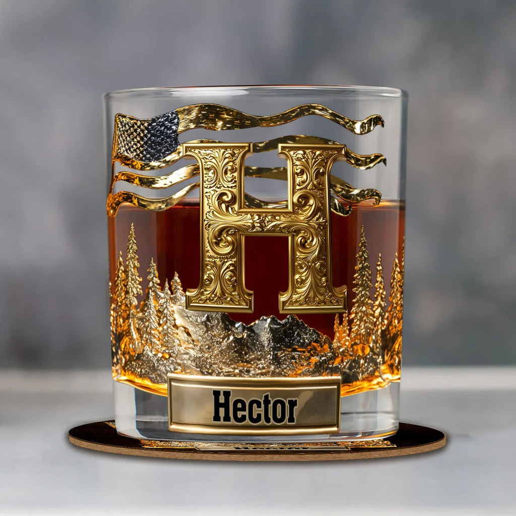 Alphabet Initial For Whiskey, Bourbon... Lovers - Personalized Whisky Whiskey Glass