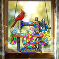 Sewing Machine - Personalized Gifts For Heaven Memorial - Cardinal Christmas Suncatcher Ornament