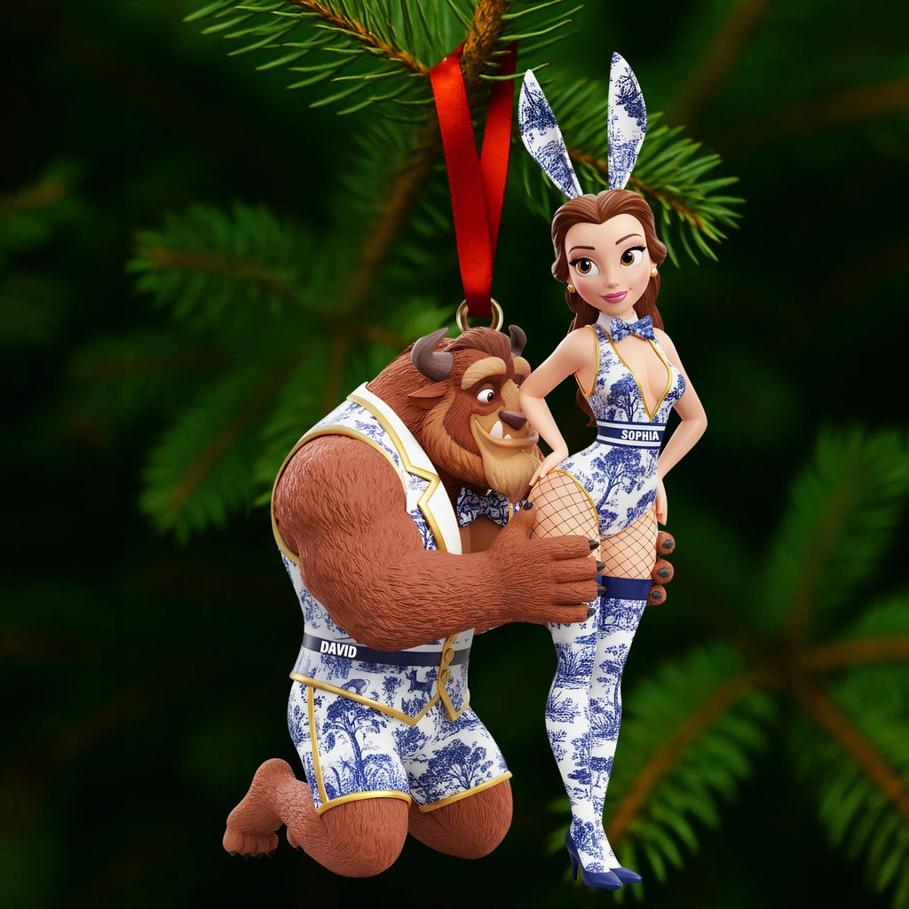 Cheeky Fairytale Couple Ornament - Personalized Gifts For Couple