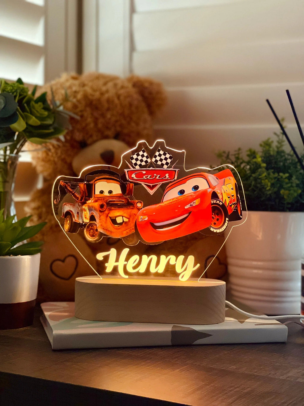 Personalized Night Lamp Race Car, Baby Gift Birth, Gift For Birth, Christening Gift
