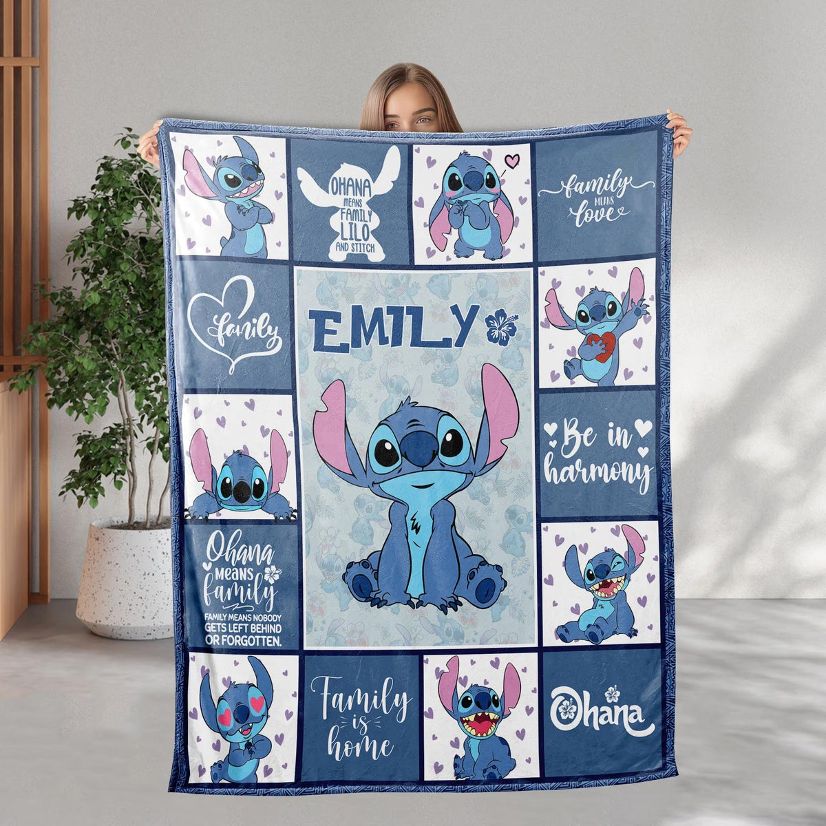 Ohana - Personalized Blanket, Custom Name Blanket, Birthday Gifts, Blanket Gifts For Kids