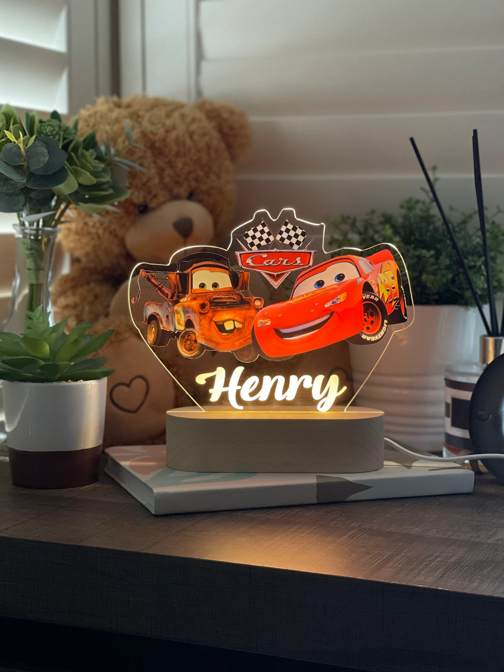 Personalized Night Lamp Race Car, Baby Gift Birth, Gift For Birth, Christening Gift
