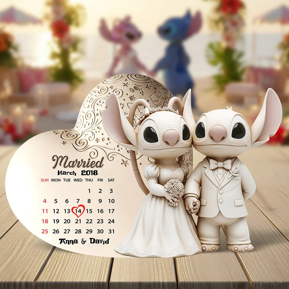 Cartoon Couple Acrylic Plaque - Personalized Gifts For Couple