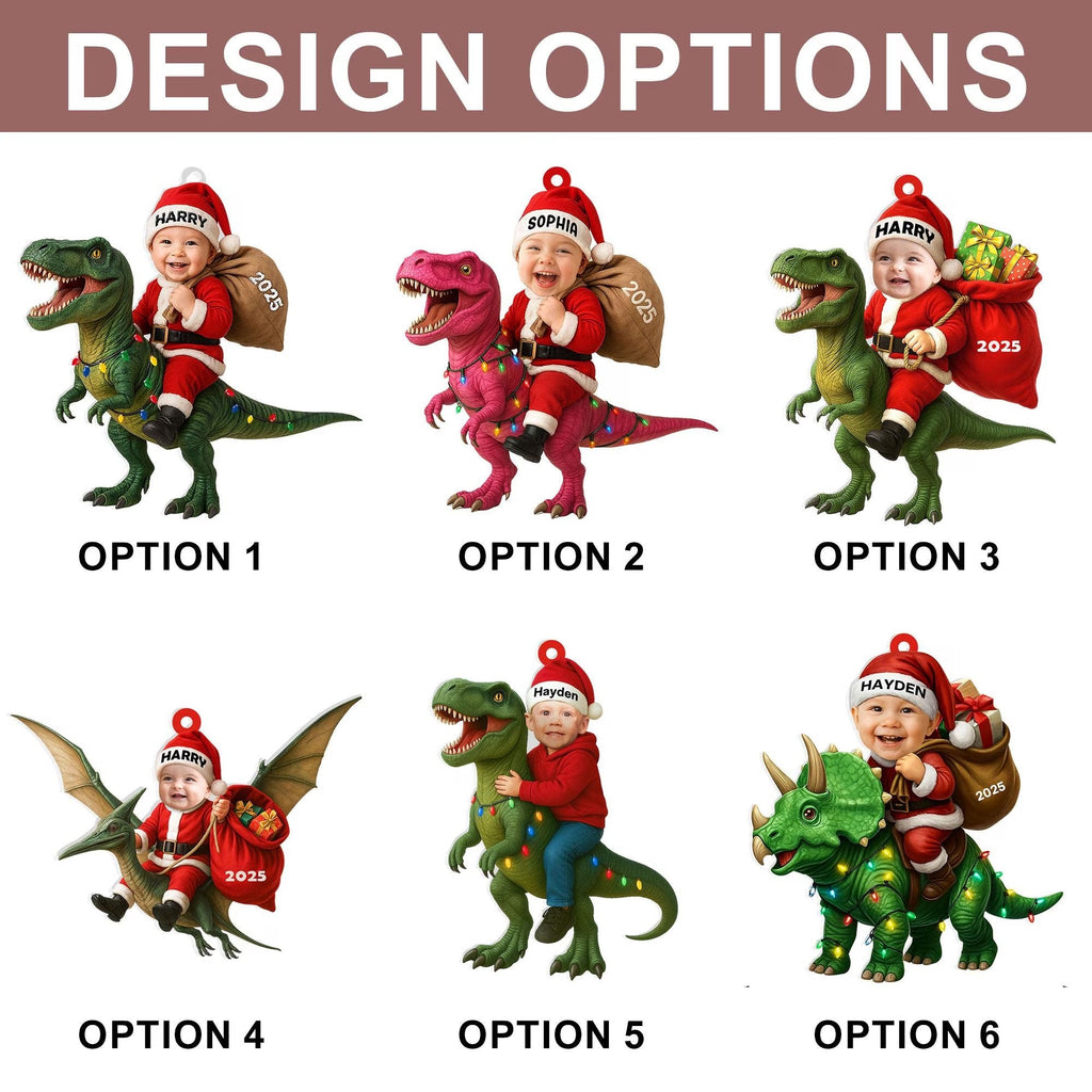 Dinosaur Ornament, Kid Christmas Ornaments, Grandson Ornament, Dinosaur Christmas Ornament