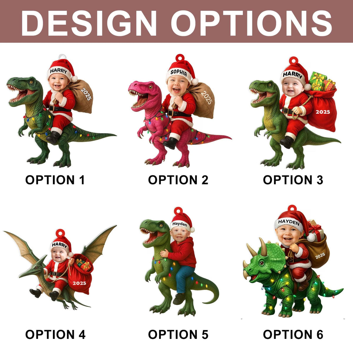 Dinosaur Ornament, Kid Christmas Ornaments, Grandson Ornament, Dinosaur Christmas Ornament