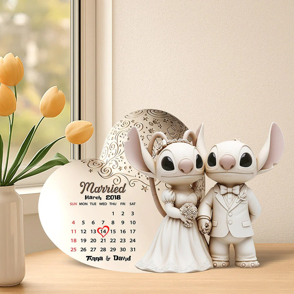 Cartoon Couple Acrylic Plaque - Personalized Gifts For Couple