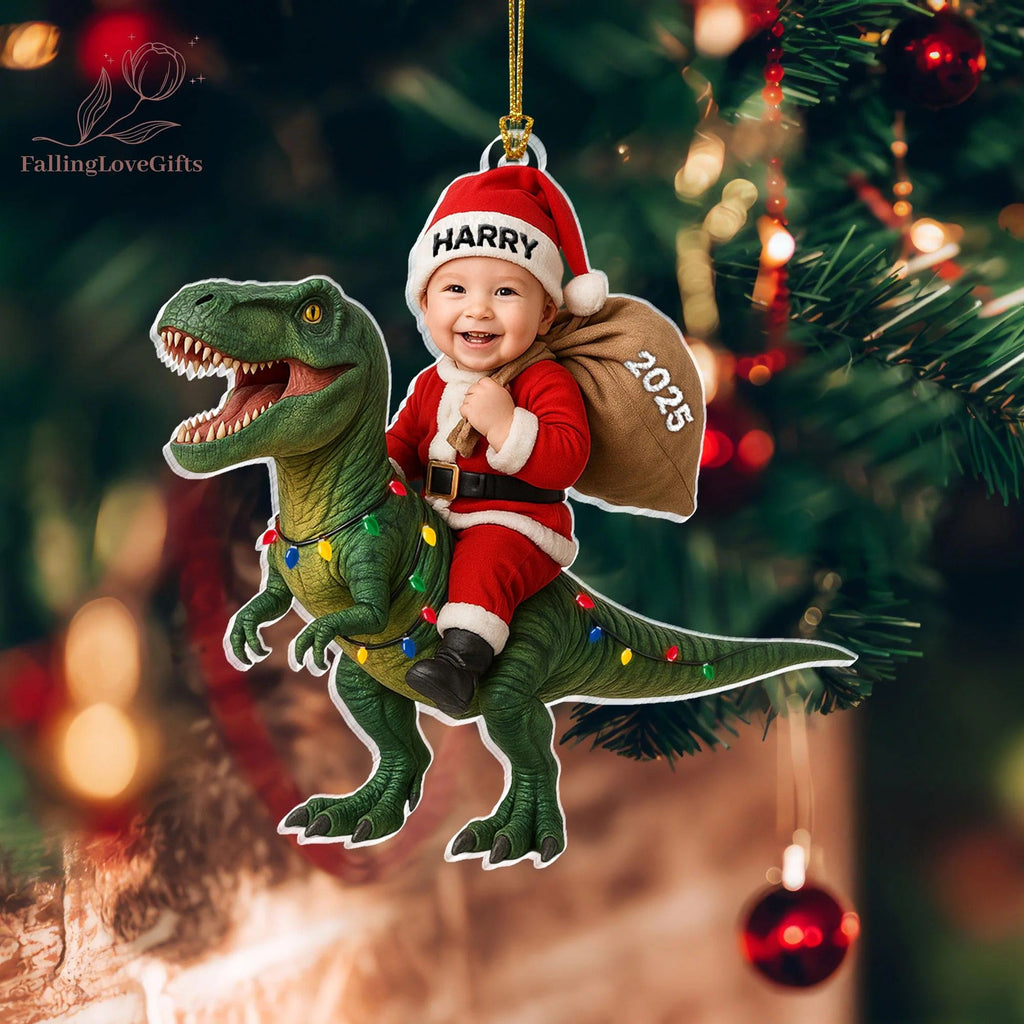 Dinosaur Ornament, Kid Christmas Ornaments, Grandson Ornament, Dinosaur Christmas Ornament