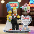 Yellow Cartoon Wedding Couple Plaque - Personalized Gifts For Couple