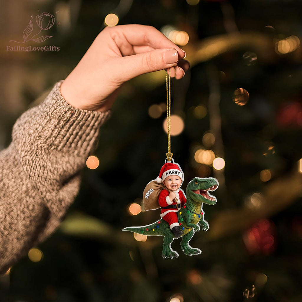 Dinosaur Ornament, Kid Christmas Ornaments, Grandson Ornament, Dinosaur Christmas Ornament
