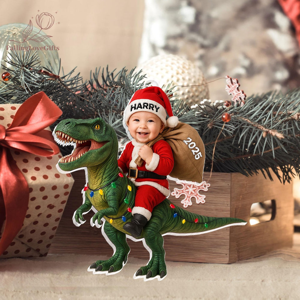 Dinosaur Ornament, Kid Christmas Ornaments, Grandson Ornament, Dinosaur Christmas Ornament