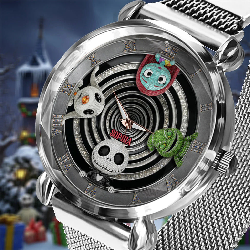 Gothic Holiday Spiral - Personalized Nightmare Women Hand Watch