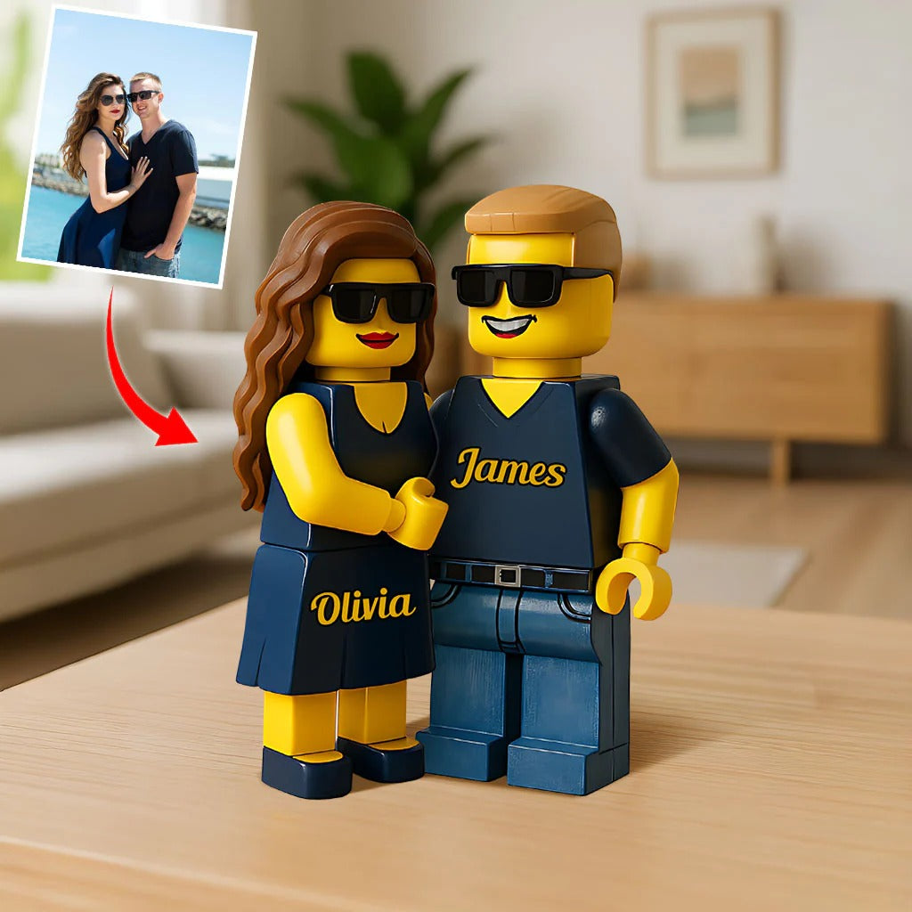 Custom Couple Photo Leg0 Style Acrylic Plaque