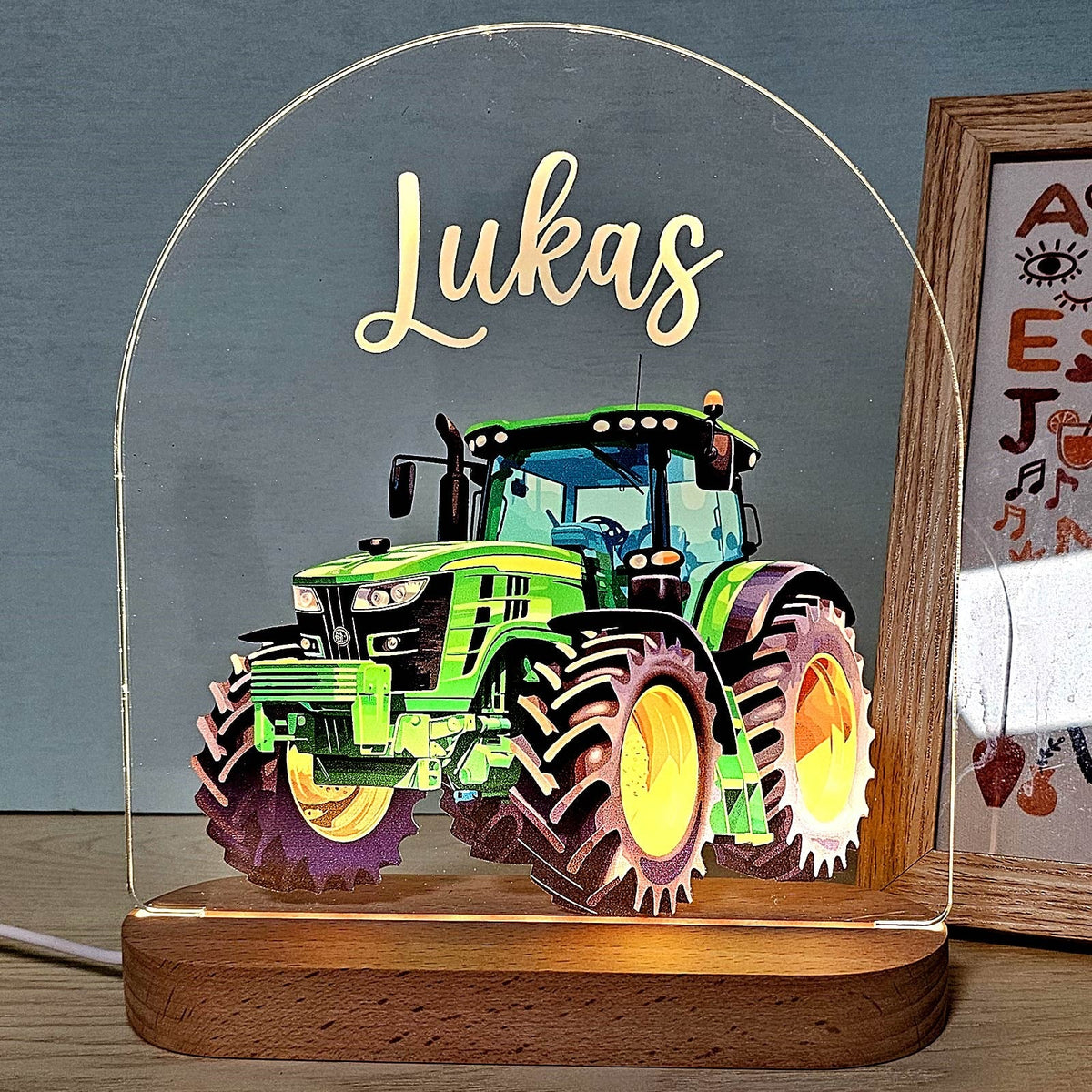 Tractor Night Light with Custom Name