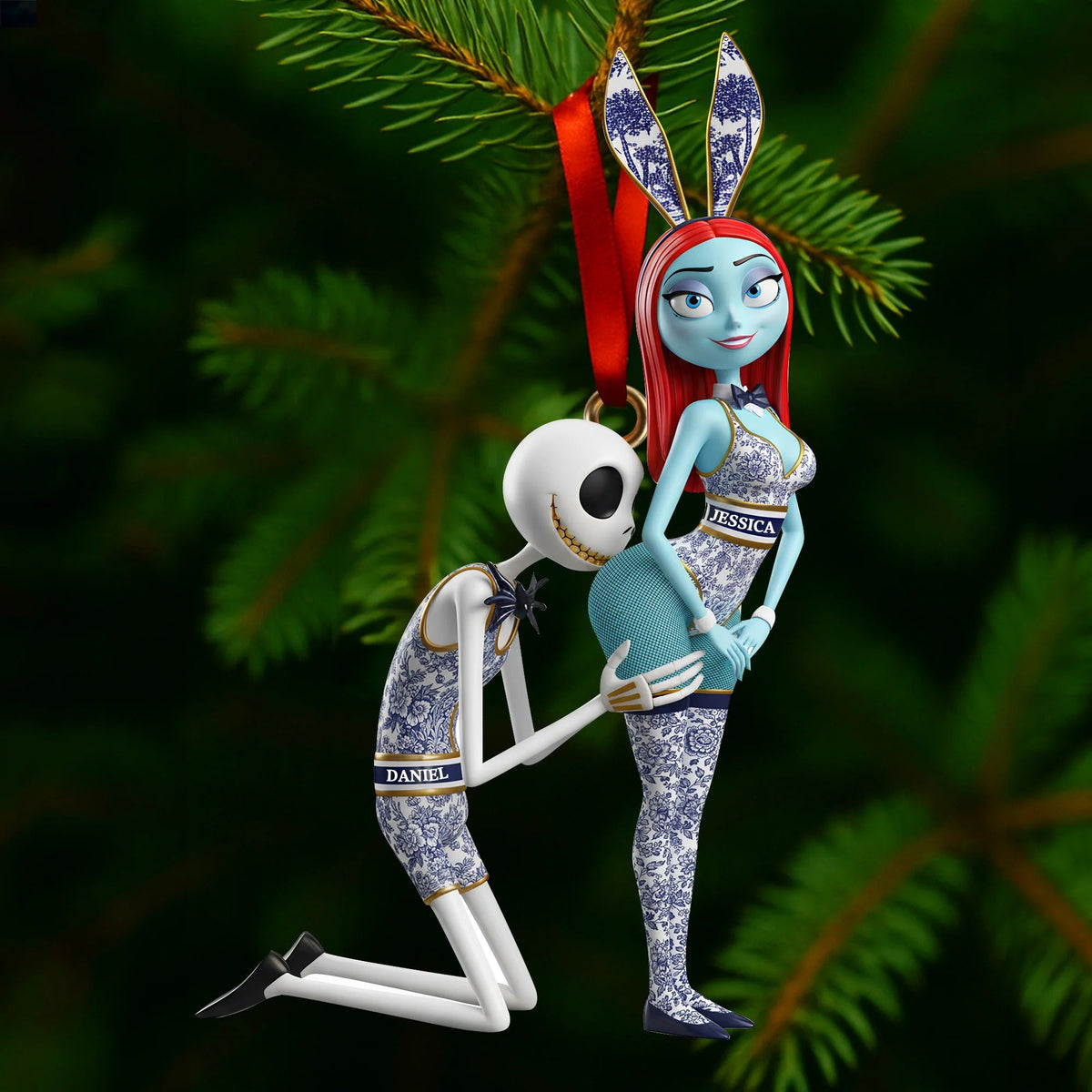 Playful Couple Christmas Ornament - Personalized Funny Gifts For Couple