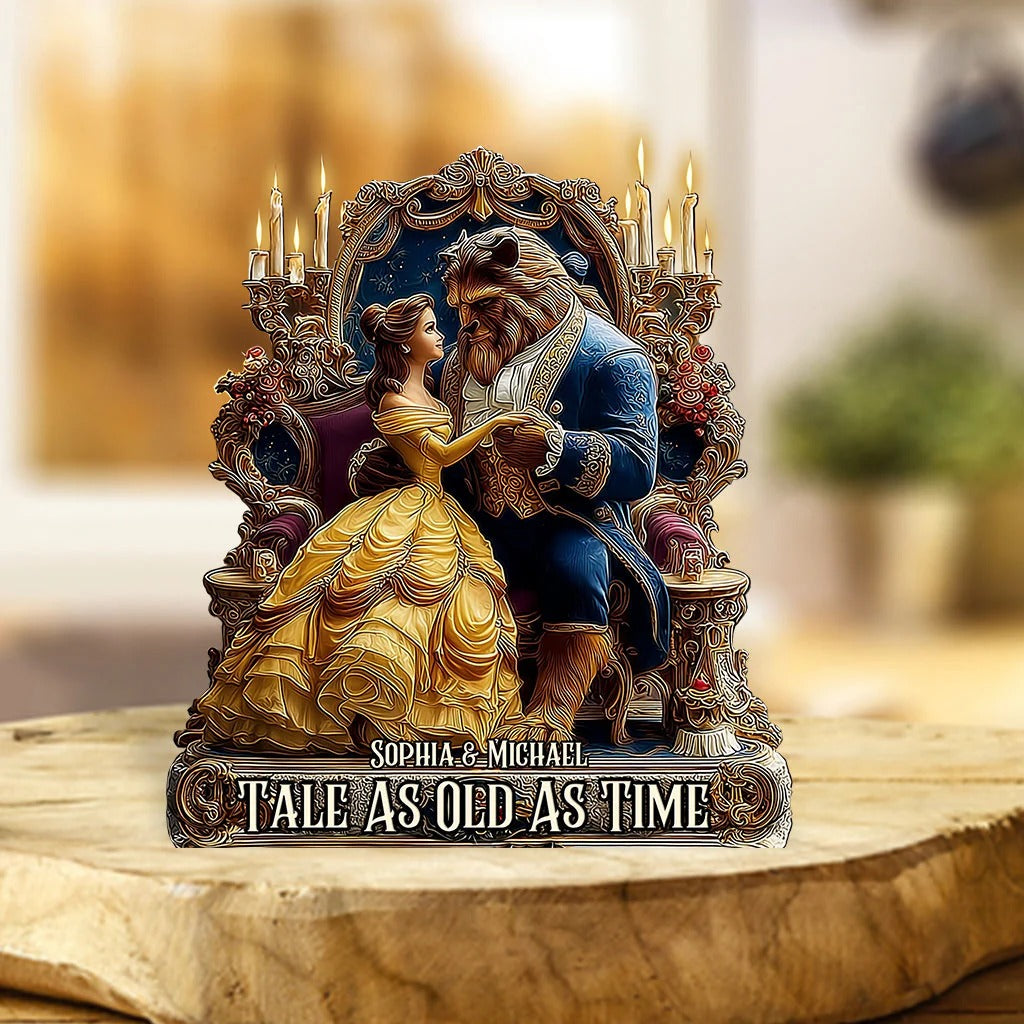 Fairy Tale Romantic Tale As Old As Time - Personalized Mouse Custom Shaped Acrylic Plaque