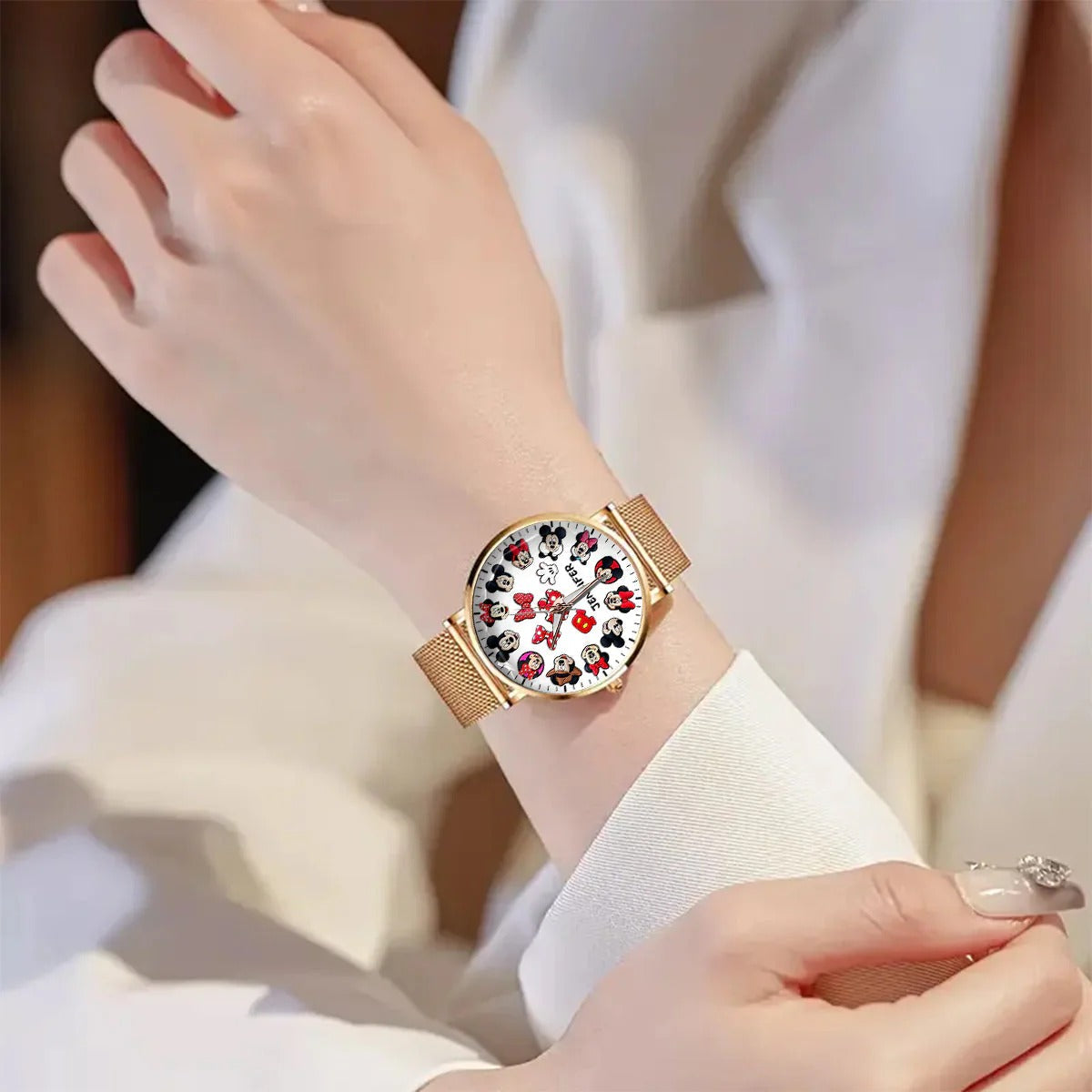 Mouse Happy Time - Personalized Mouse Women Hand Watch