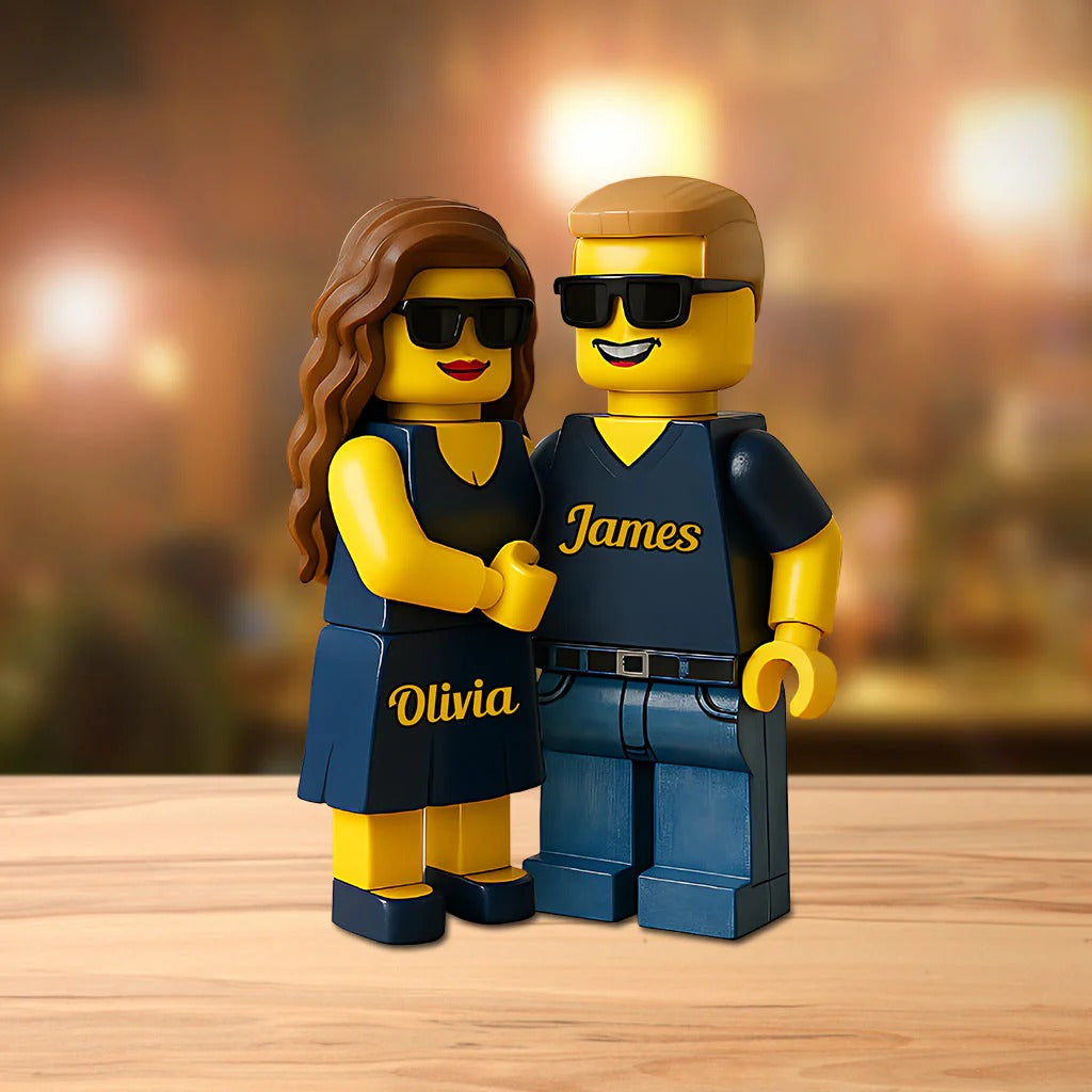 Custom Couple Photo Leg0 Style Acrylic Plaque