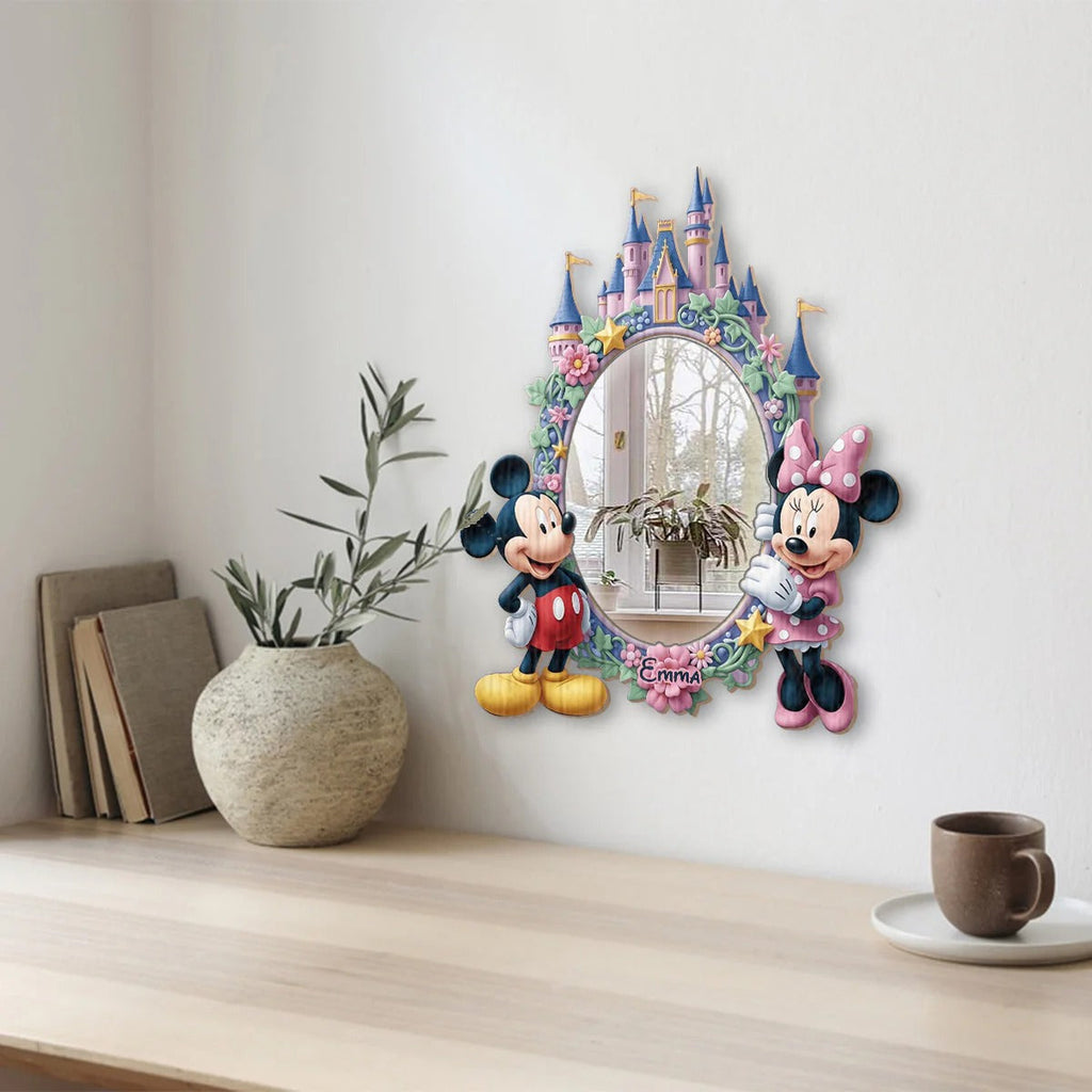 Cute Cartoon Duo - Personalized Mouse Wall Hanging Mirror