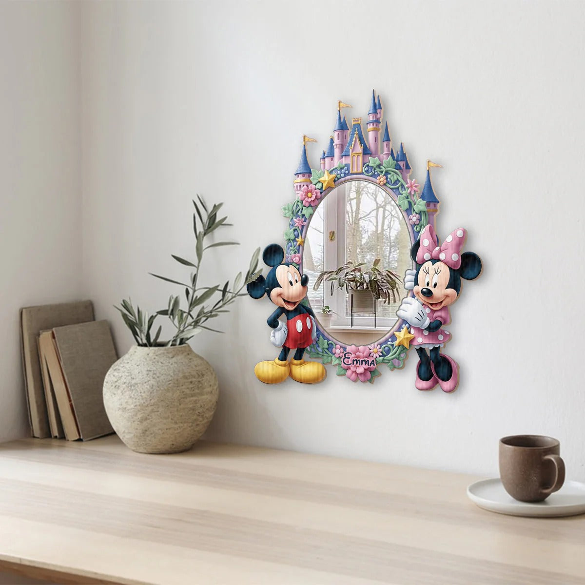 Cute Cartoon Duo - Personalized Mouse Wall Hanging Mirror