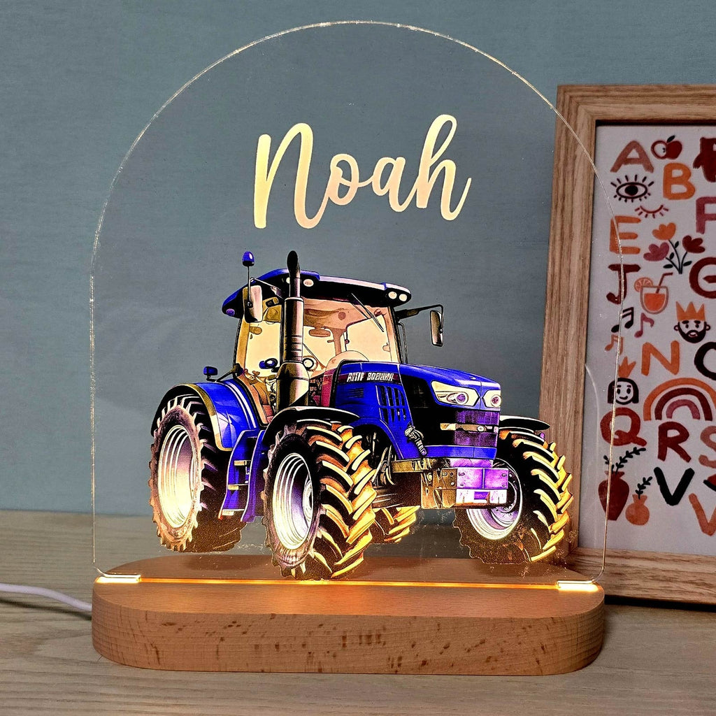 Tractor Night Light with Custom Name