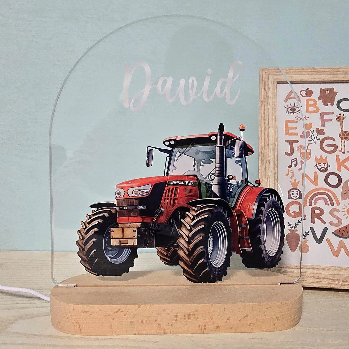 Tractor Night Light with Custom Name