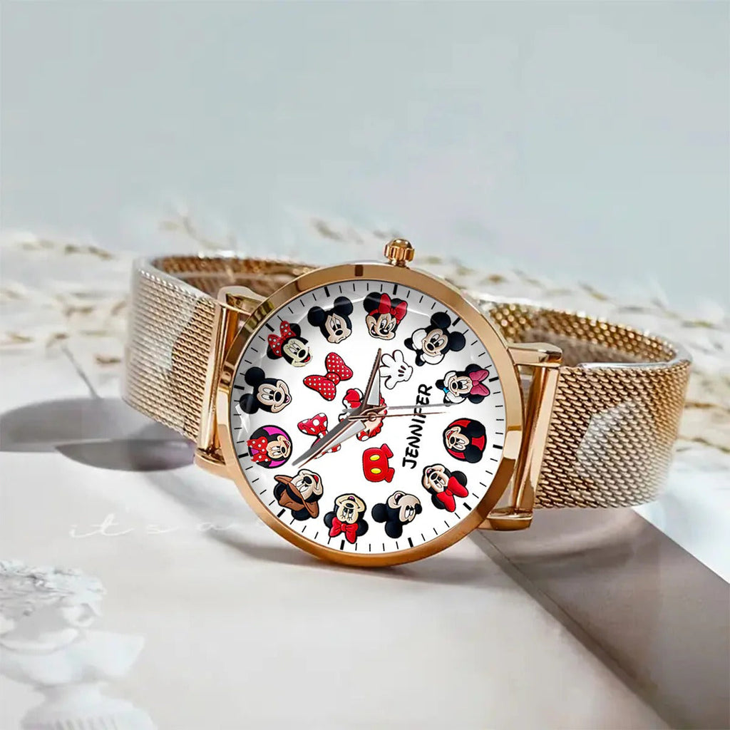 Mouse Happy Time - Personalized Mouse Women Hand Watch