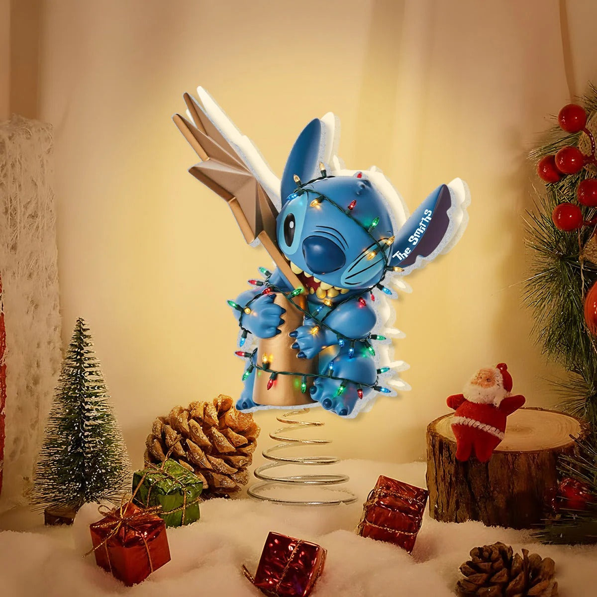 Christmas Troublemaker - Personalized Ohana LED Light Tree Topper