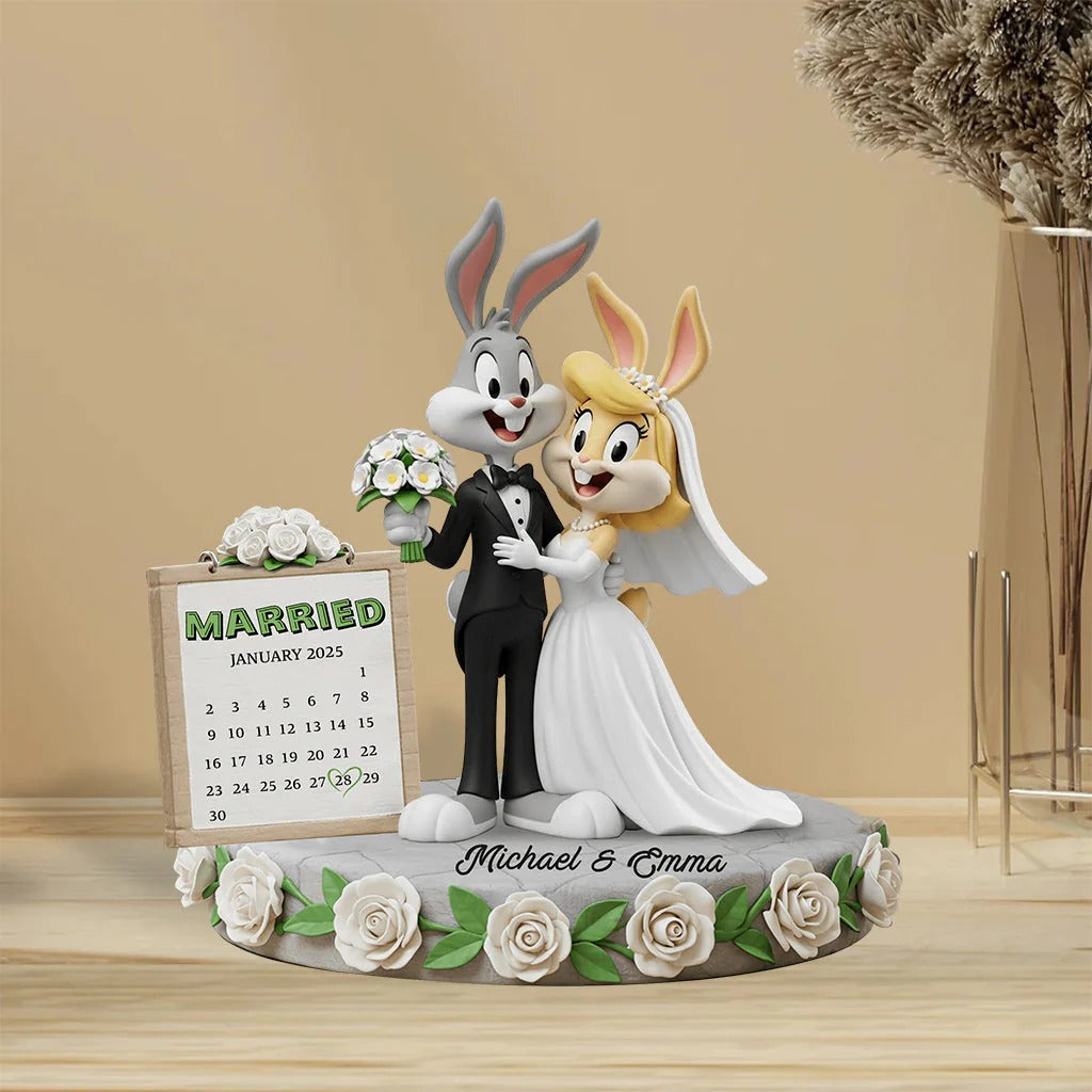 Happy Anniversary Couple - Personalized Custom Shaped Acrylic Plaque