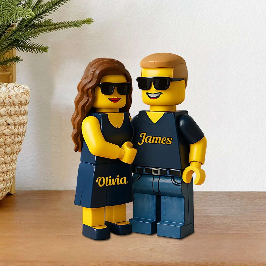 Custom Couple Photo Leg0 Style Acrylic Plaque