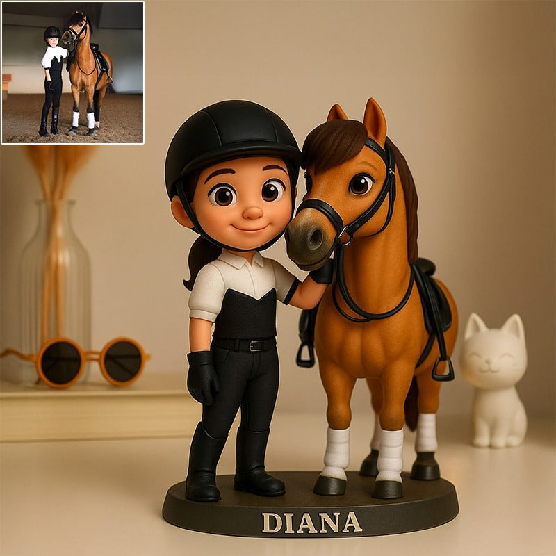 Custom Horse Photo Pixar Cartoon Style Acrylic Plaque