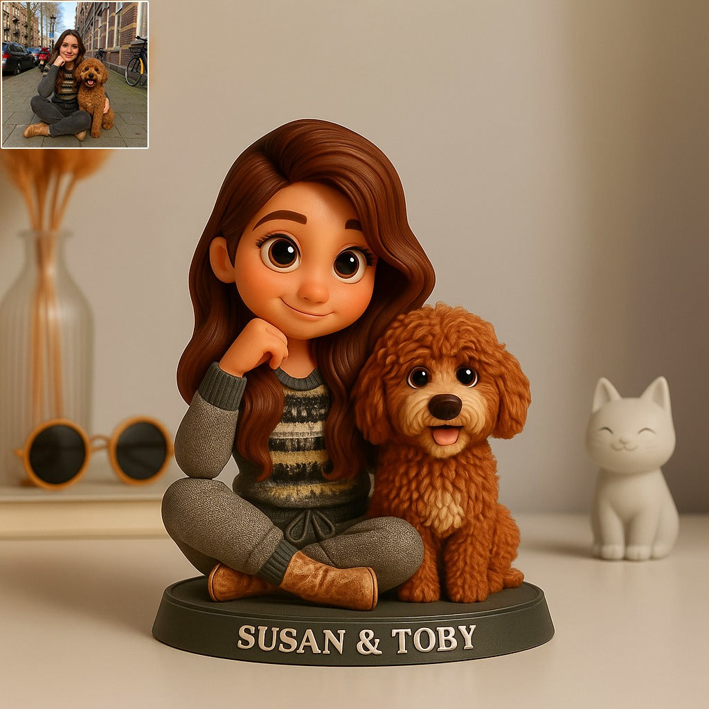 Custom Pet Photo Pixar Cartoon Style Acrylic Plaque