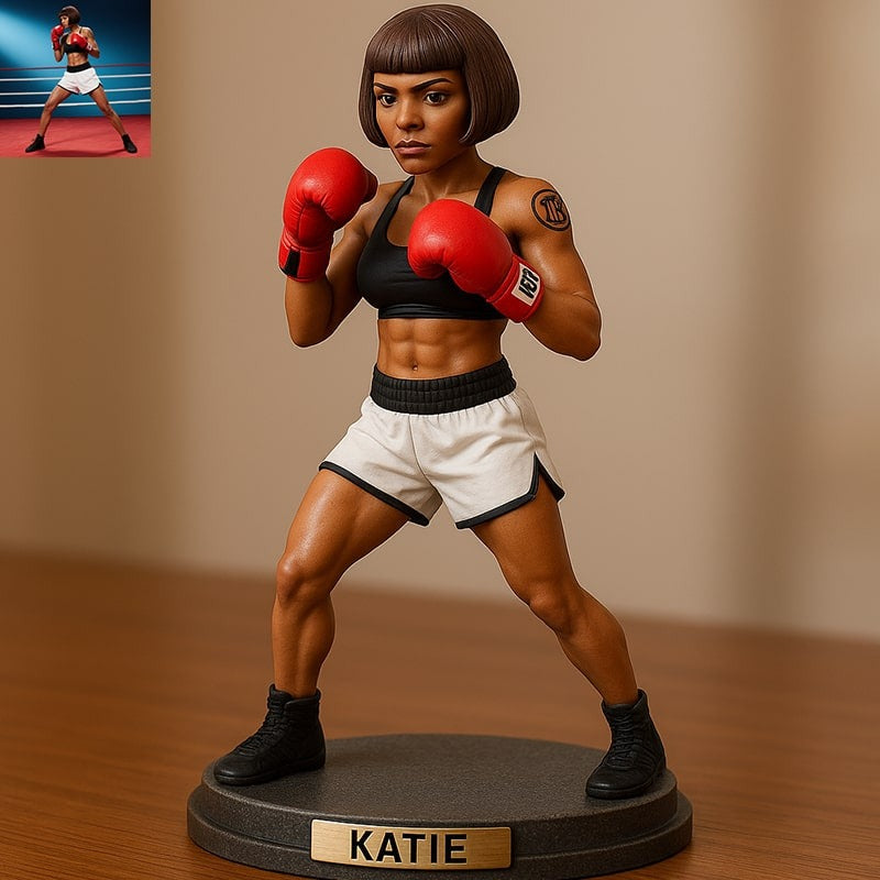 Custom Boxing Photo Pixar Cartoon Style Acrylic Plaque