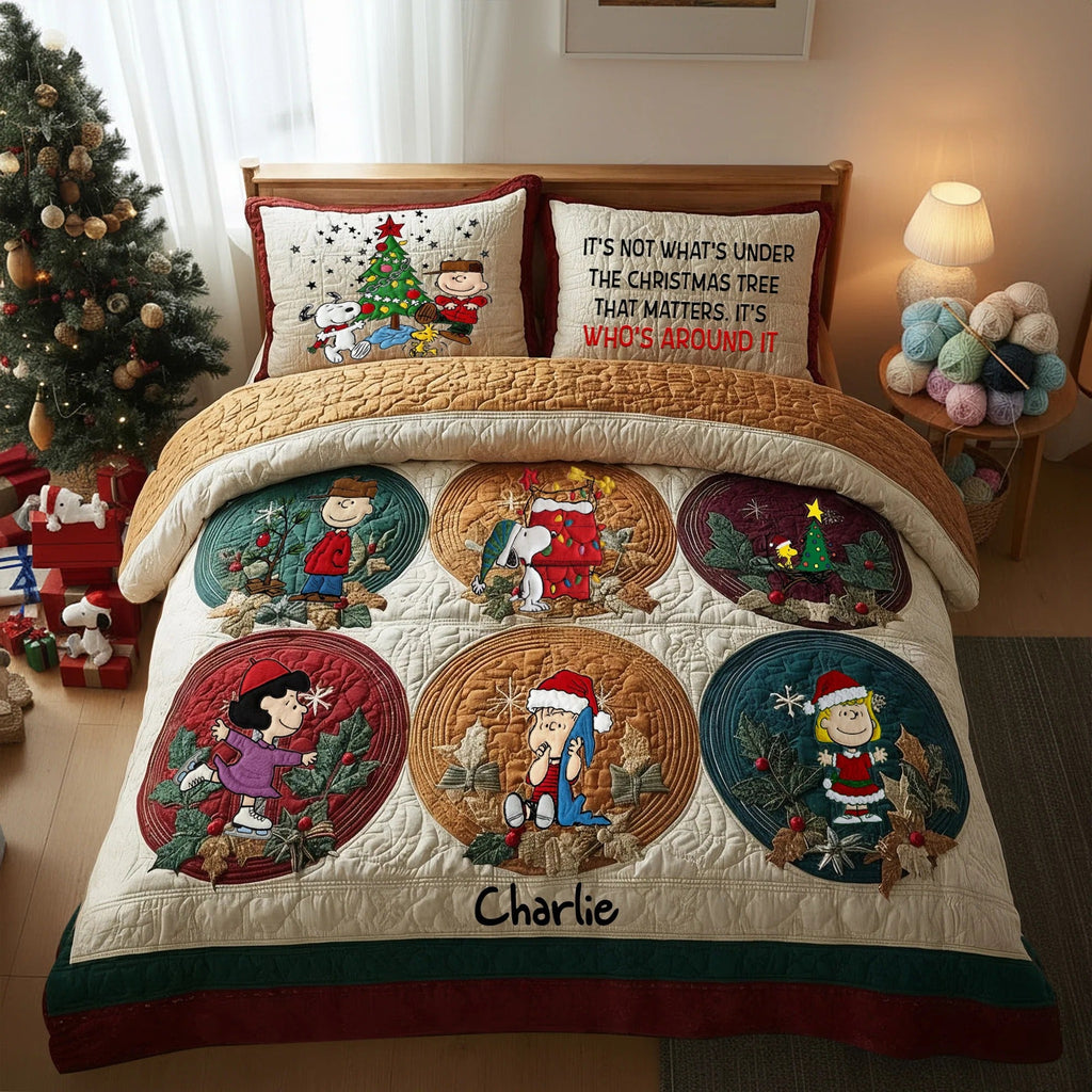 Festive Christmas Quilt Bed Set - Personalized Gifts For Cartoon Movie Fans