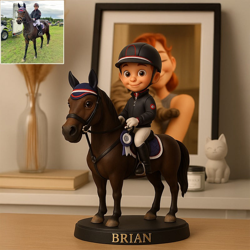 Custom Horse Photo Pixar Cartoon Style Acrylic Plaque