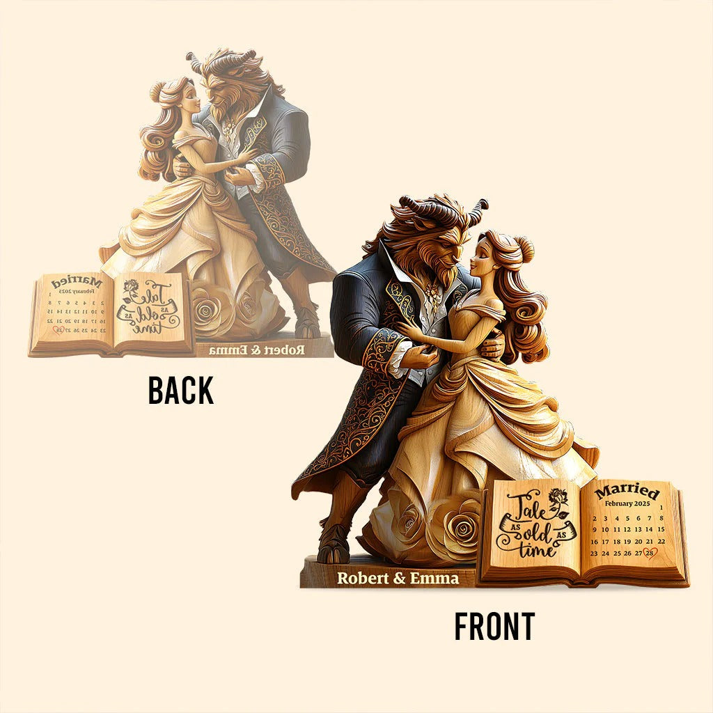 Tale As Old As Time 3 - Personalized Couple Custom Shaped Acrylic Plaque