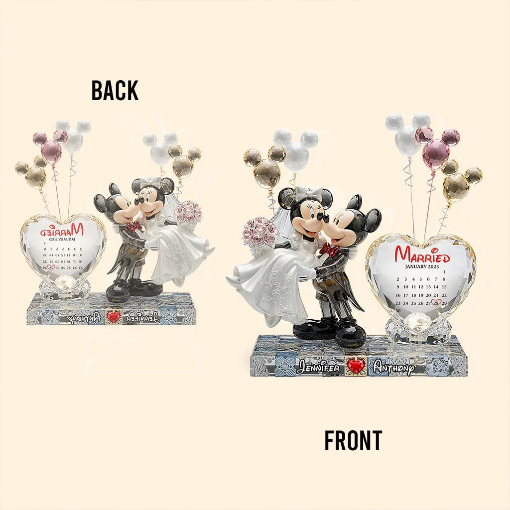 Happy Anniversary Mouse Couple - Personalized Mouse Custom Shaped Acrylic Plaque
