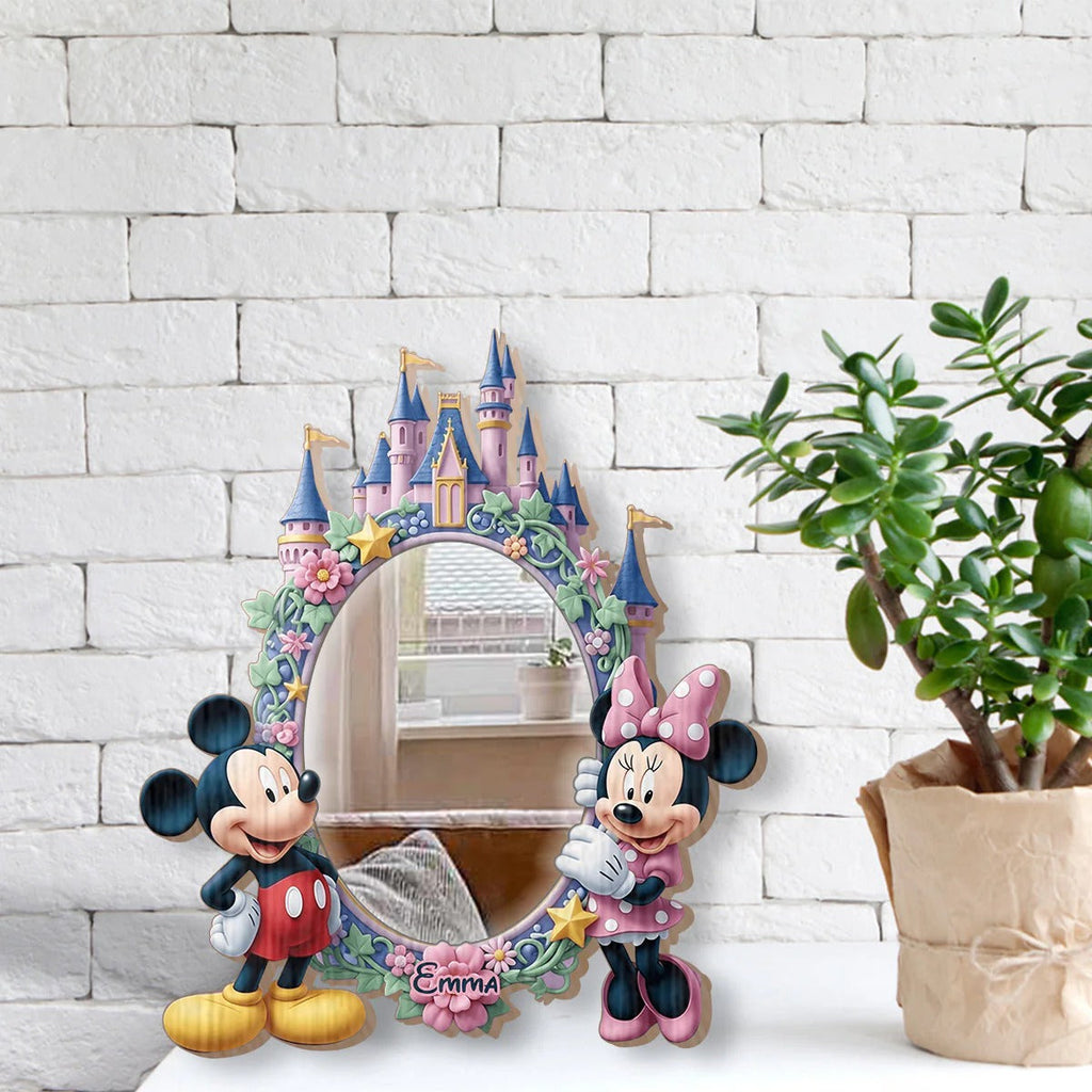 Cute Cartoon Duo - Personalized Mouse Wall Hanging Mirror