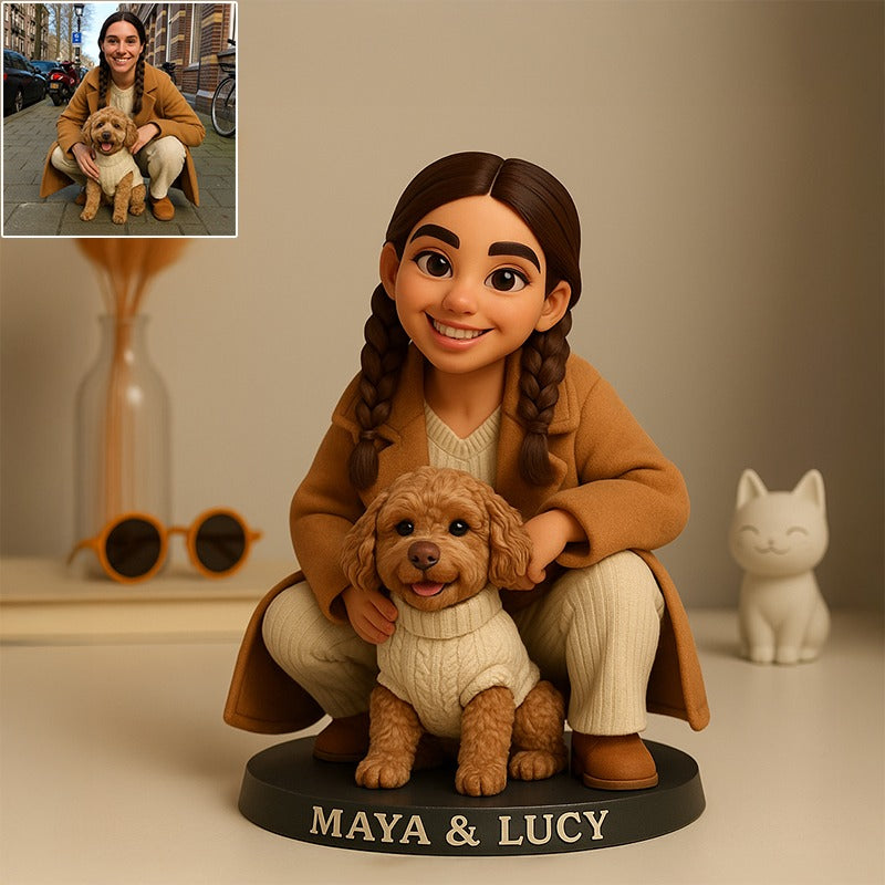 Custom Pet Photo Pixar Cartoon Style Acrylic Plaque