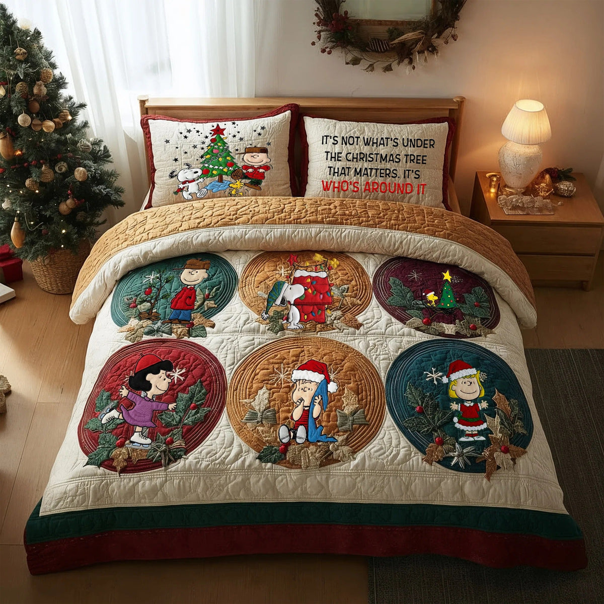 Festive Christmas Quilt Bed Set - Personalized Gifts For Cartoon Movie Fans