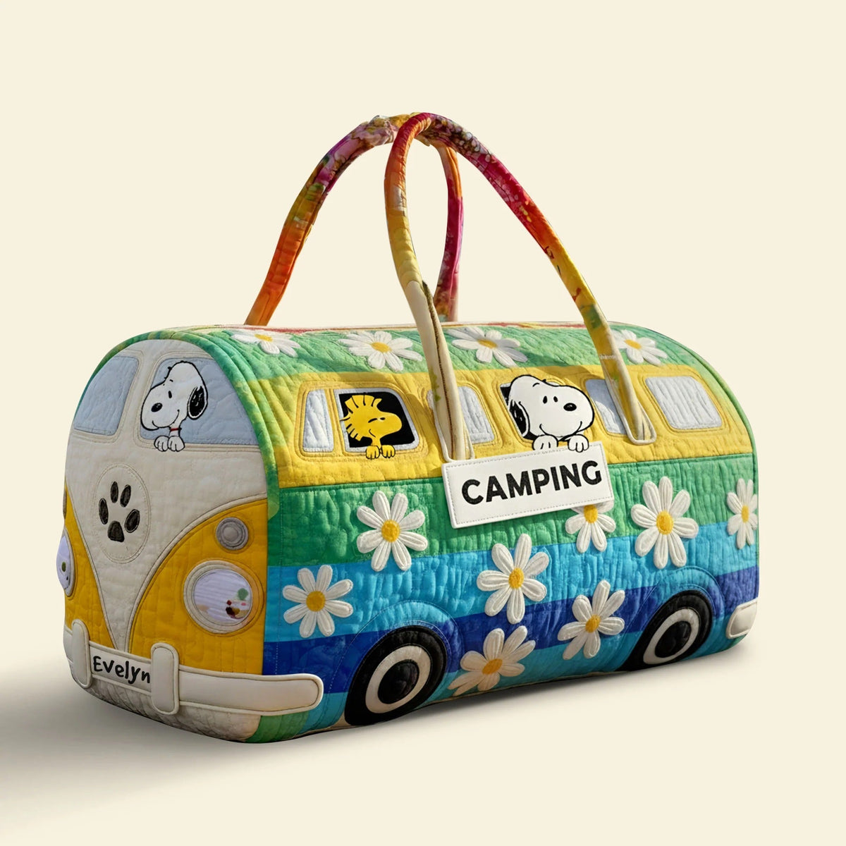 Cute Camping Quilted Duffle Bag - Personalized Gifts For Camping Lovers