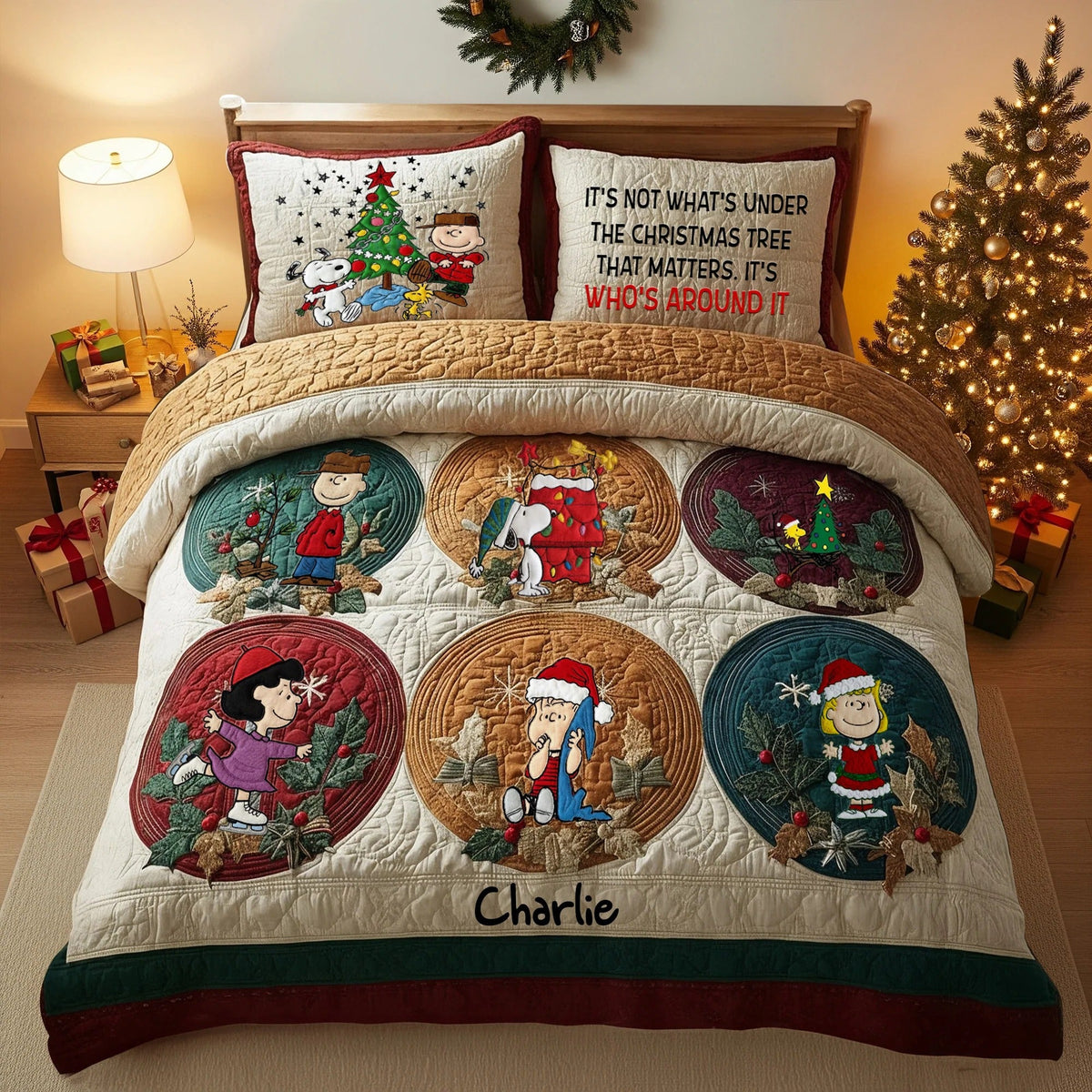 Festive Christmas Quilt Bed Set - Personalized Gifts For Cartoon Movie Fans
