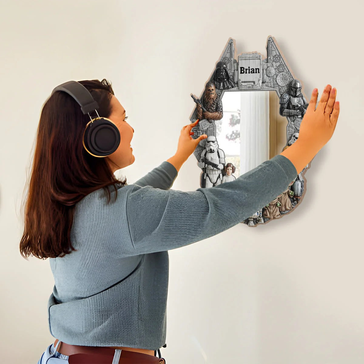 The Strong Force - Personalized The Force Wall Hanging Mirror