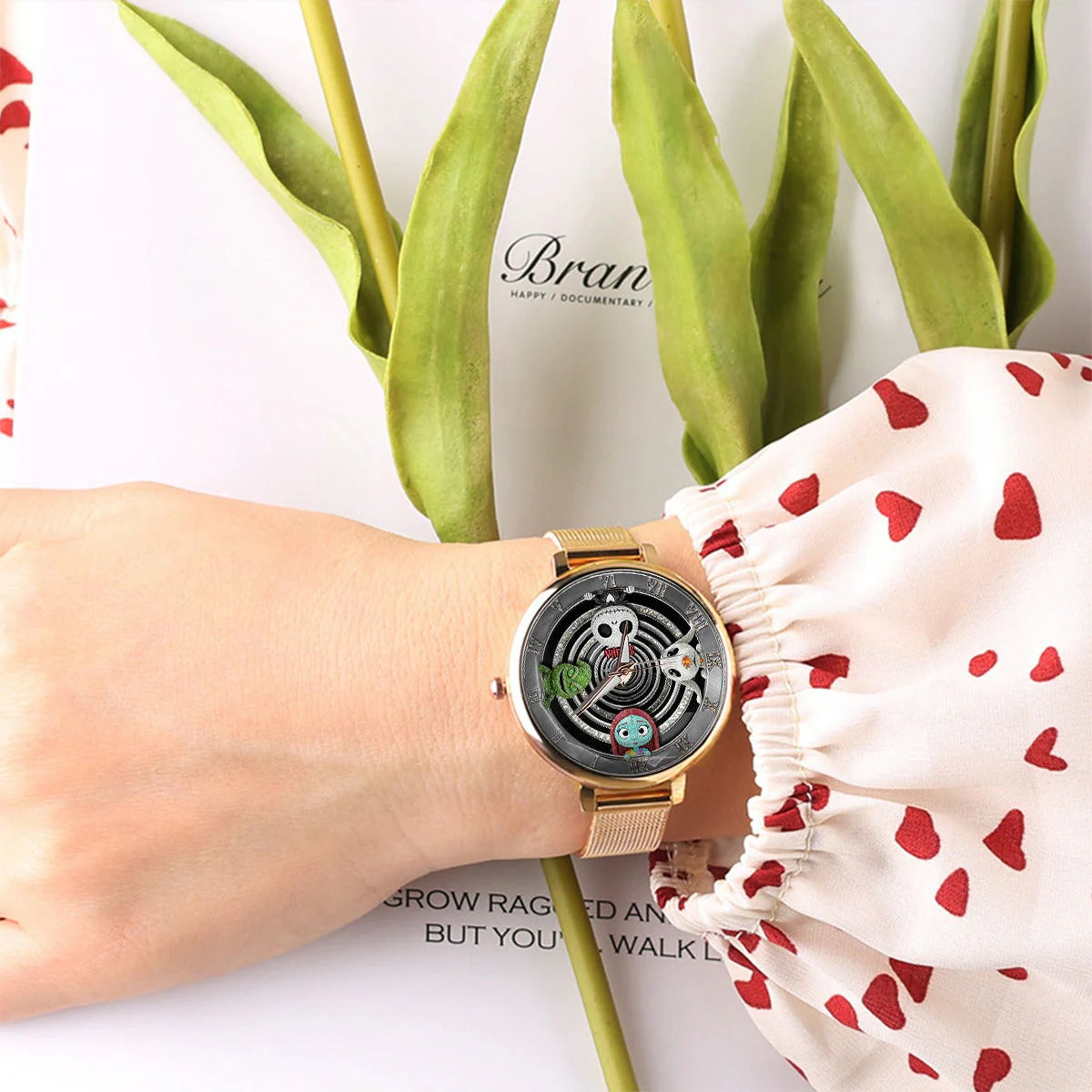 Gothic Holiday Spiral - Personalized Nightmare Women Hand Watch
