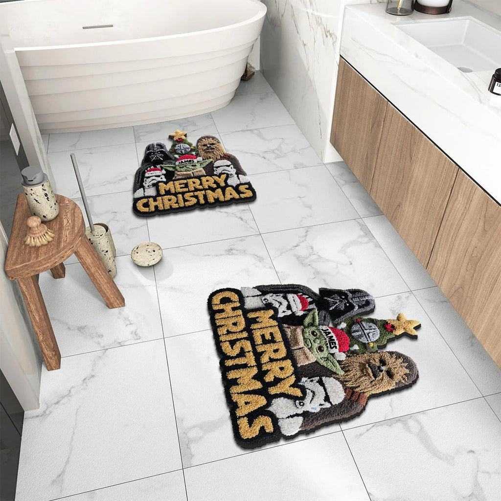 Merry Christmas - Personalized The Force Non-Slip Tufted Rug