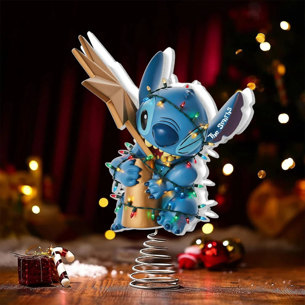 Christmas Troublemaker - Personalized Ohana LED Light Tree Topper