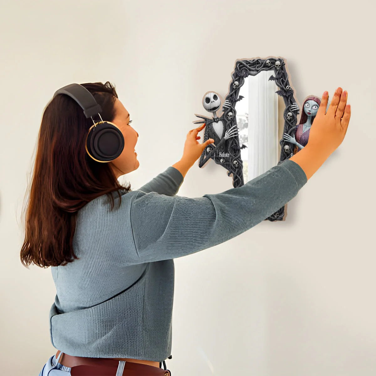 The Nightmare Couple - Personalized Nightmare Wall Hanging Mirror