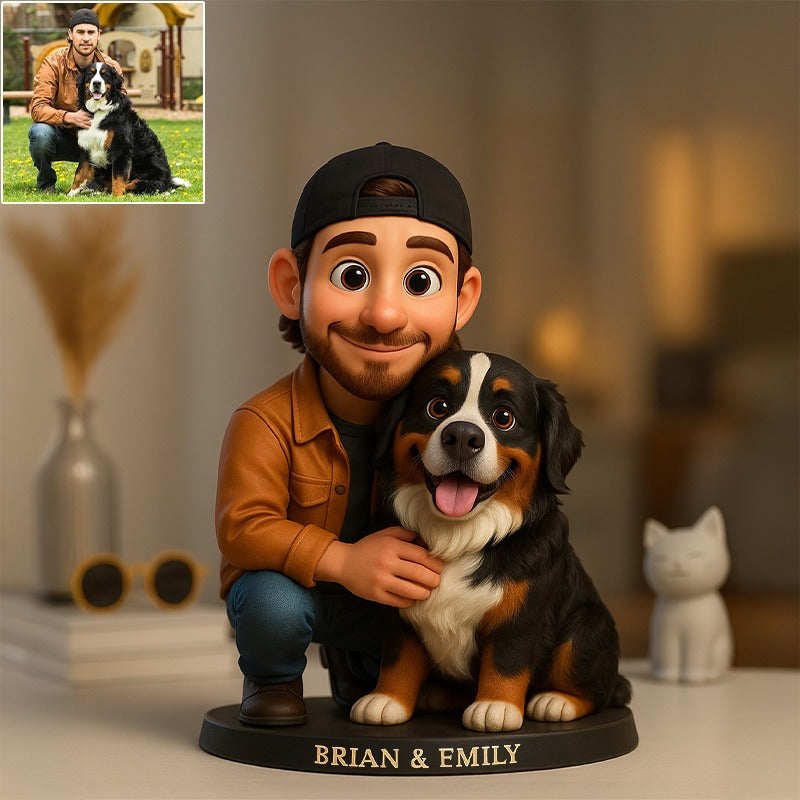 Custom Pet Photo Pixar Cartoon Style Acrylic Plaque