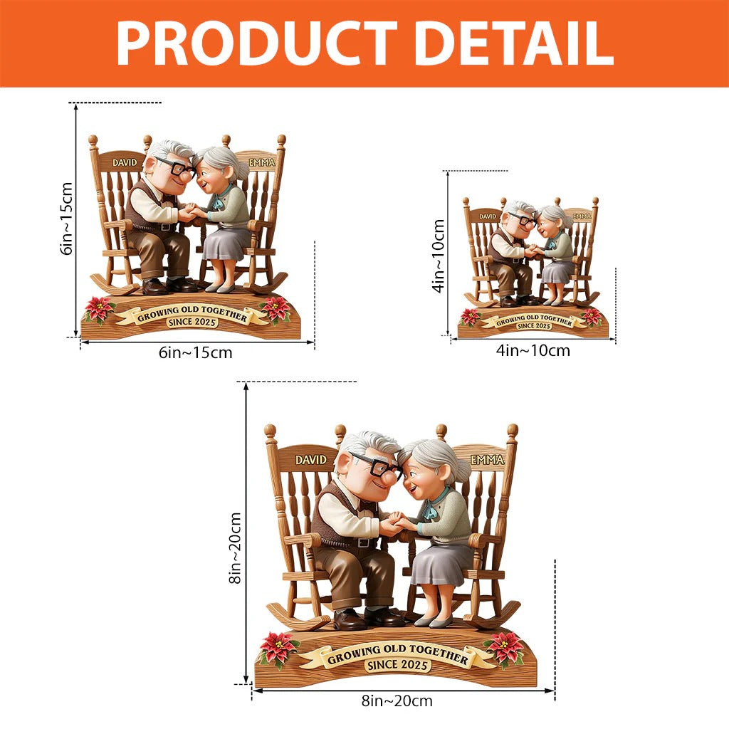 Growing Old Together - Personalized Couple Custom Shaped Acrylic Plaque